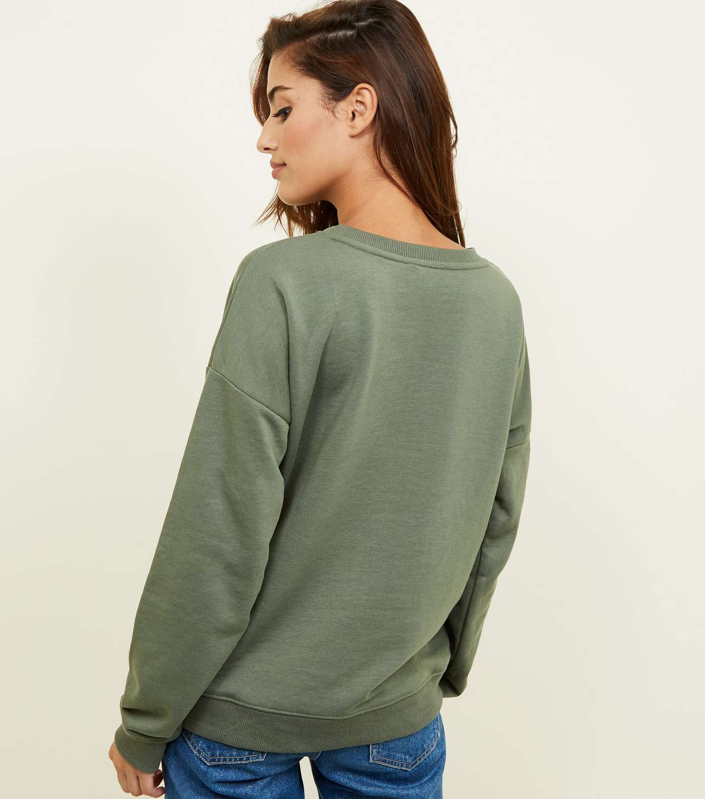 Khaki Jersey Sweatshirt  Image 3