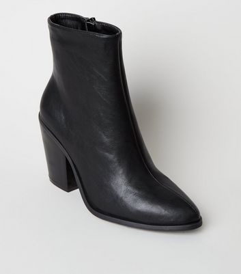 new look black leather ankle boots