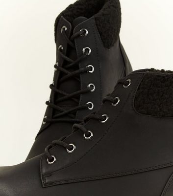 black flat lace up boots ladies