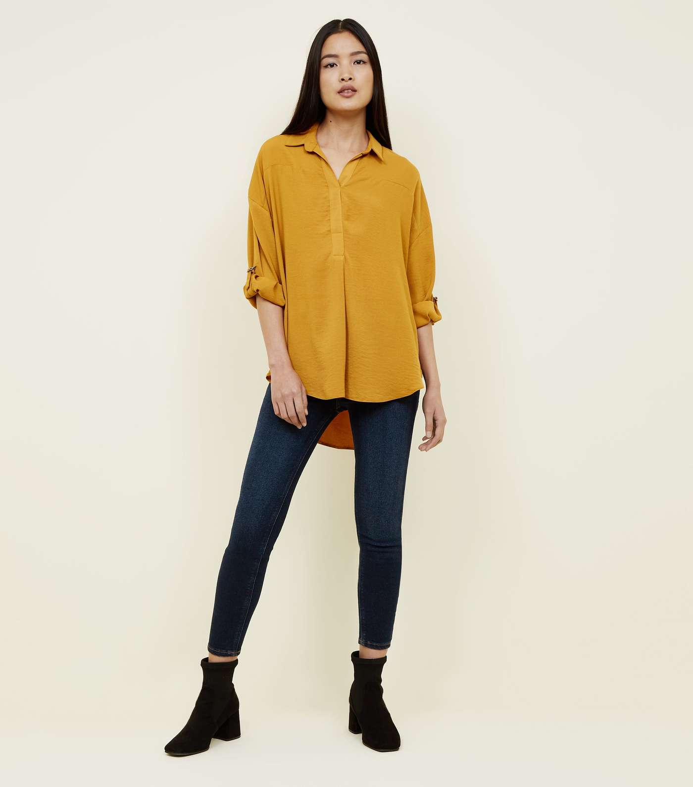 Mustard Yellow D-Ring Sleeve Overhead Shirt Image 2