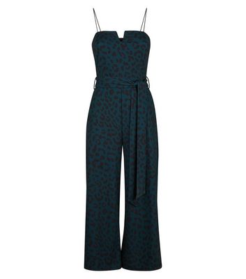 new look green leopard jumpsuit