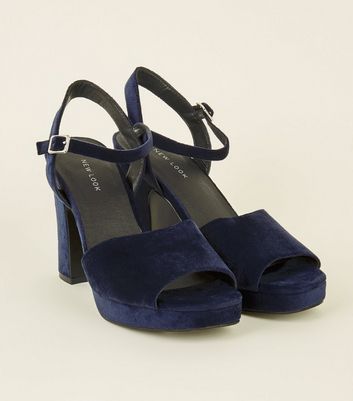 Navy blue clearance heels new look