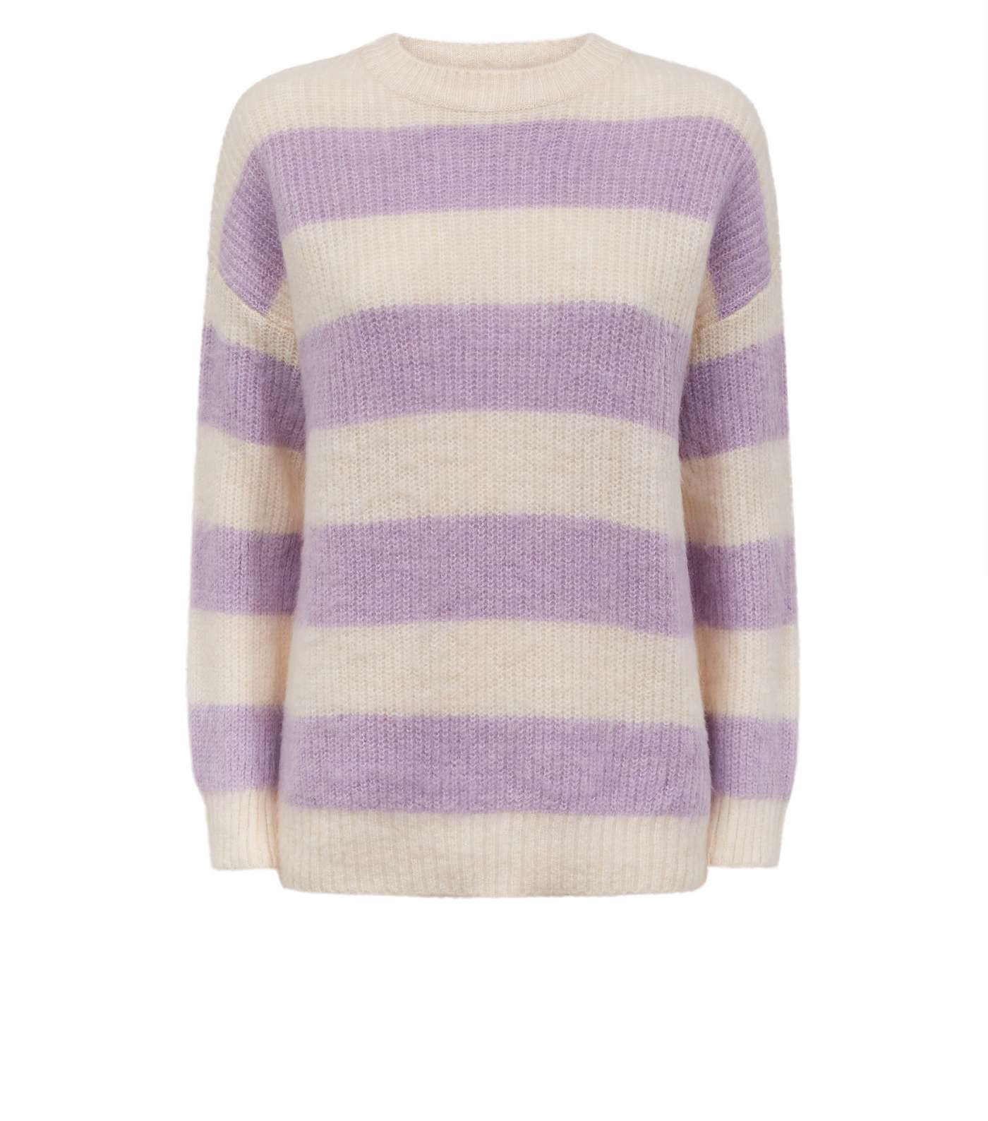 Purple Stripe Brushed Knit Jumper  Image 4