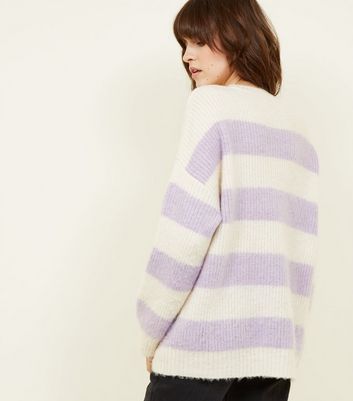 Purple Stripe Brushed Knit Jumper | New 