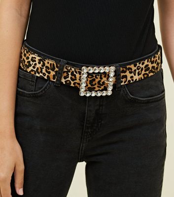 leopard print belt new look