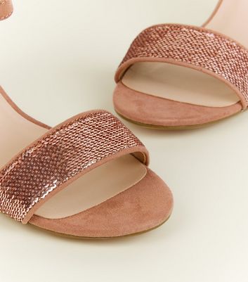 rose gold sequin slippers