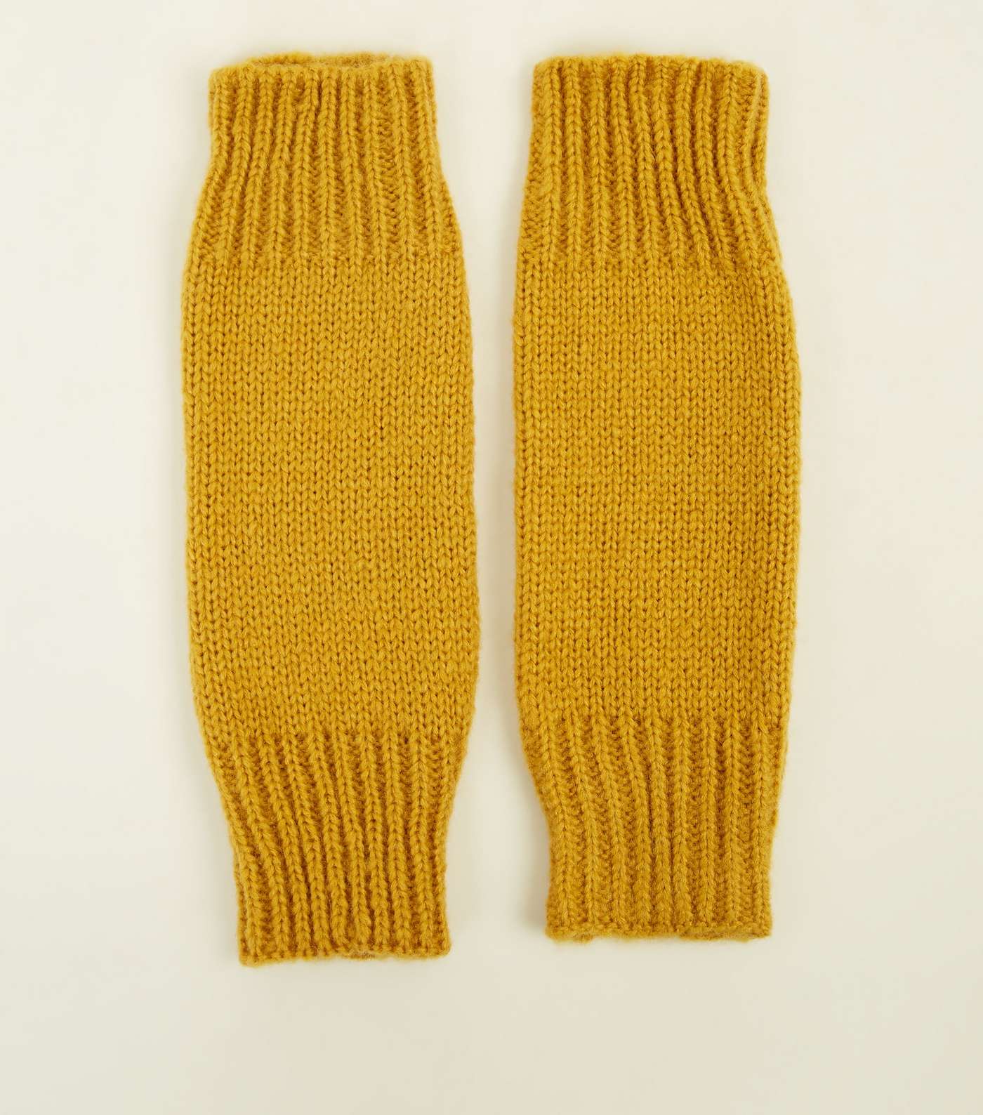 Mustard Knitted Arm Warmers