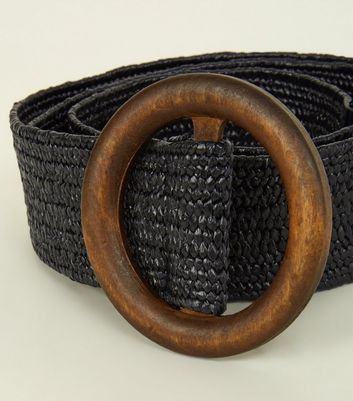 black woven belt womens