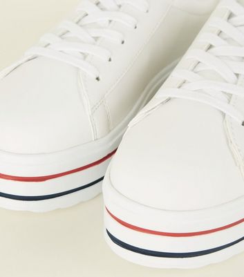 new look white platform trainers