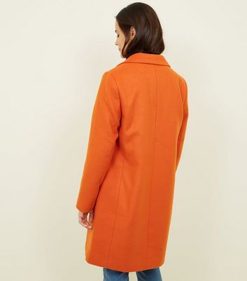 new look orange coat