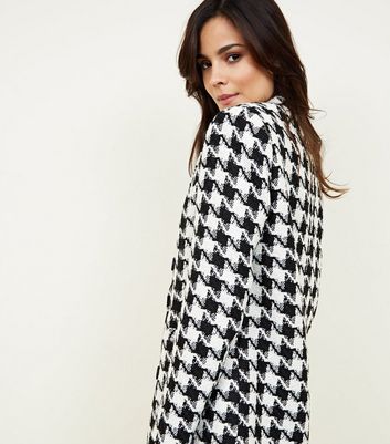 new look houndstooth coat