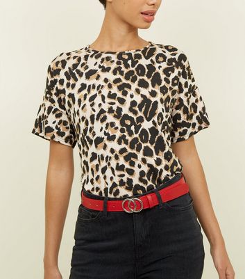 leopard print belt new look