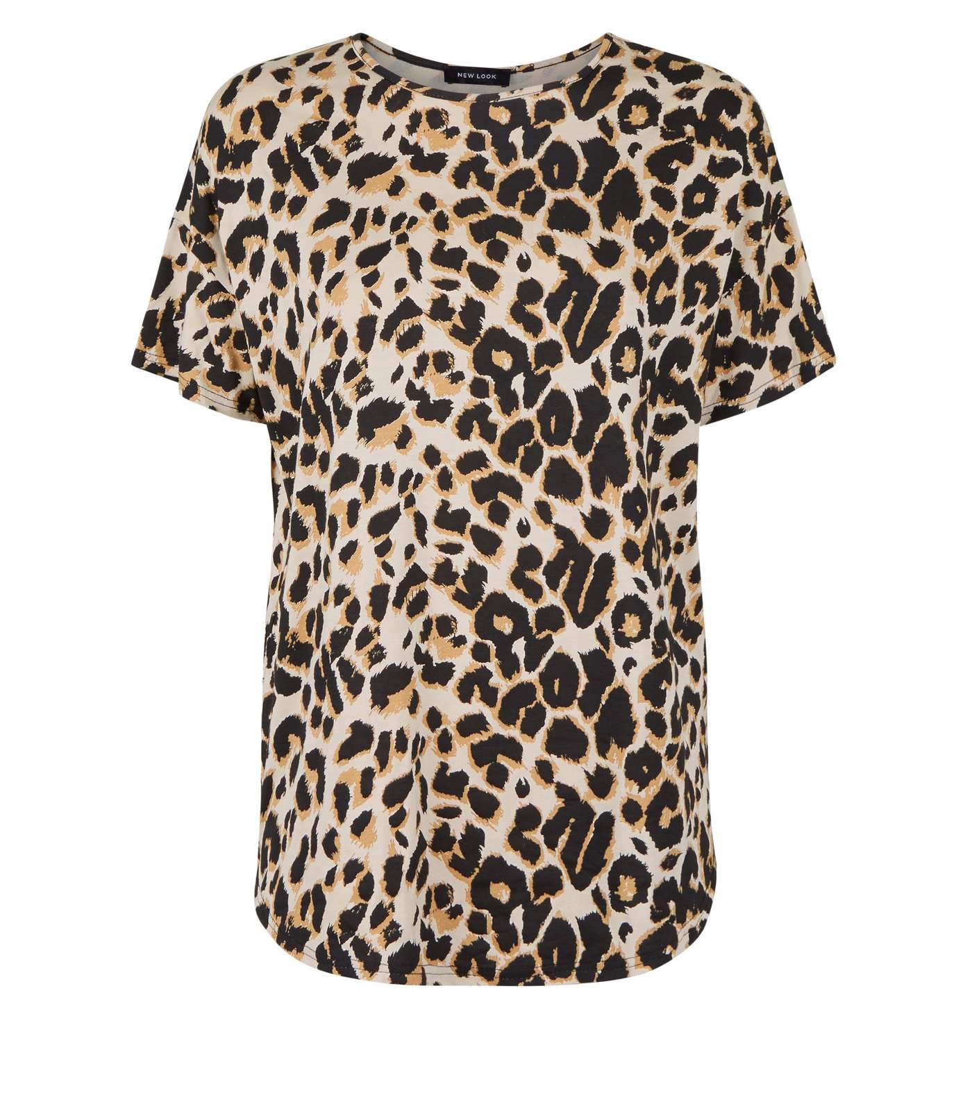 Brown Leopard Print Oversized T-Shirt Image 4