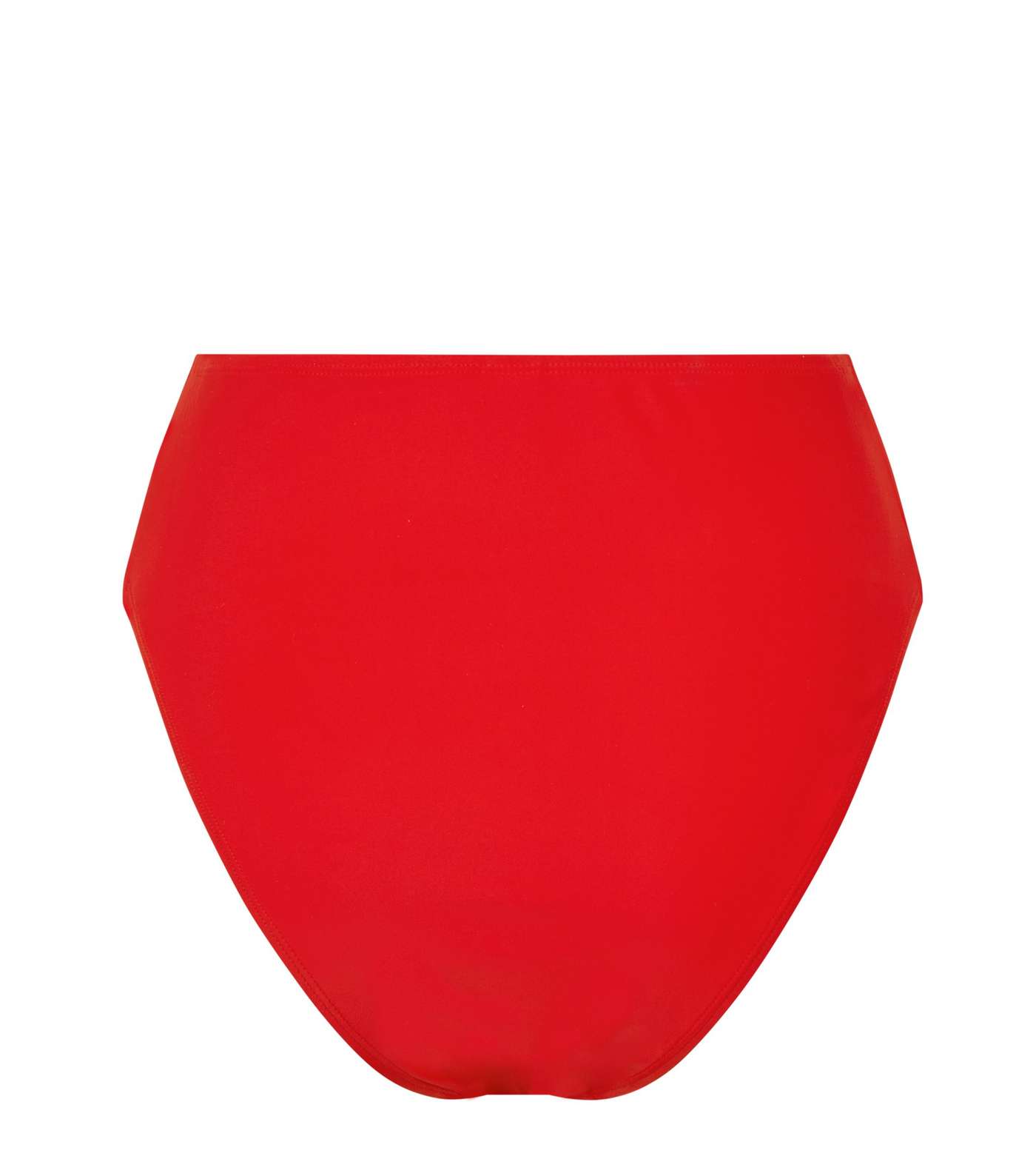 Red High Waist and Leg Bikini Bottoms Image 5