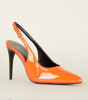 orange slingback shoes
