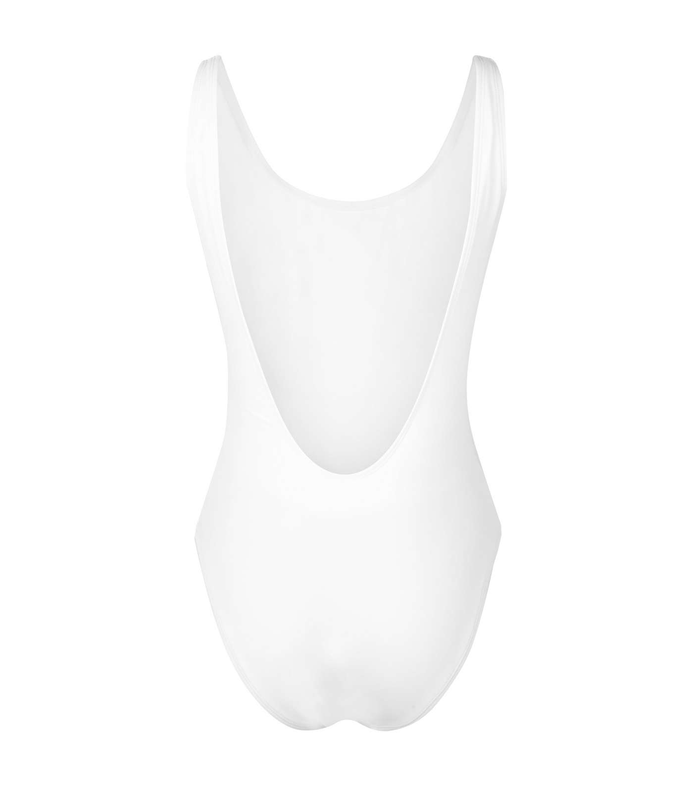 White Scoop Back Swimsuit  Image 5