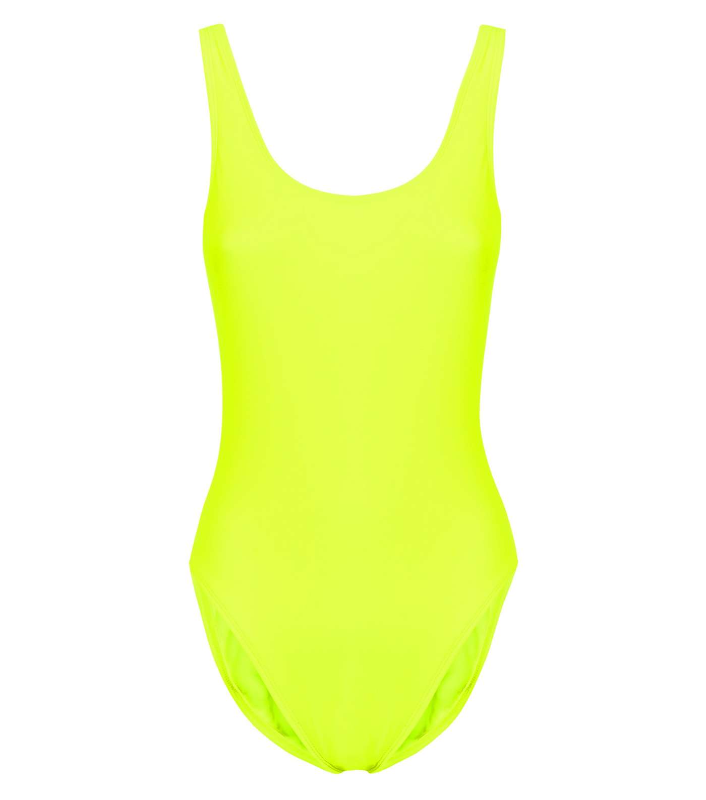 Yellow Neon Scoop Back Swimsuit  Image 4