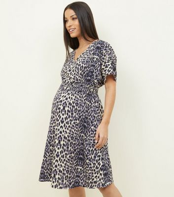 new look maternity leopard print dress