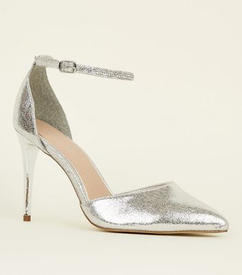 Silver Diamanté Strap Pointed Stiletto Heels New Look shop for Silver Diamanté Strap Pointed Stiletto Heels New Look at Shopo