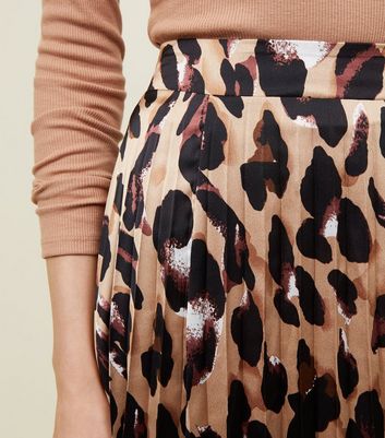 new look leopard print pleated dress