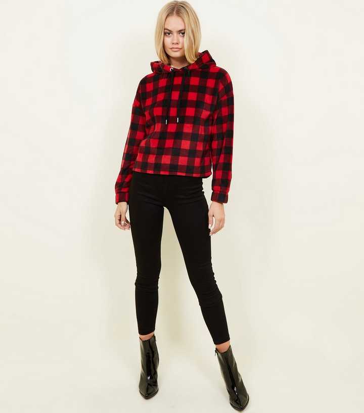 Red Plaid Fleece Hoodie – Country Liberty