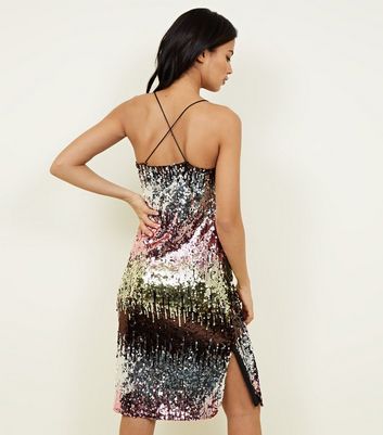 multi coloured glitter dress