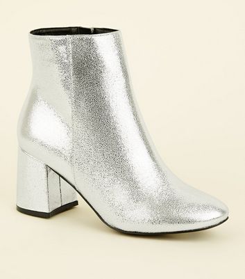 new look wide fit silver shoes