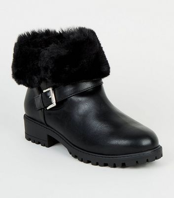 new look fur boots