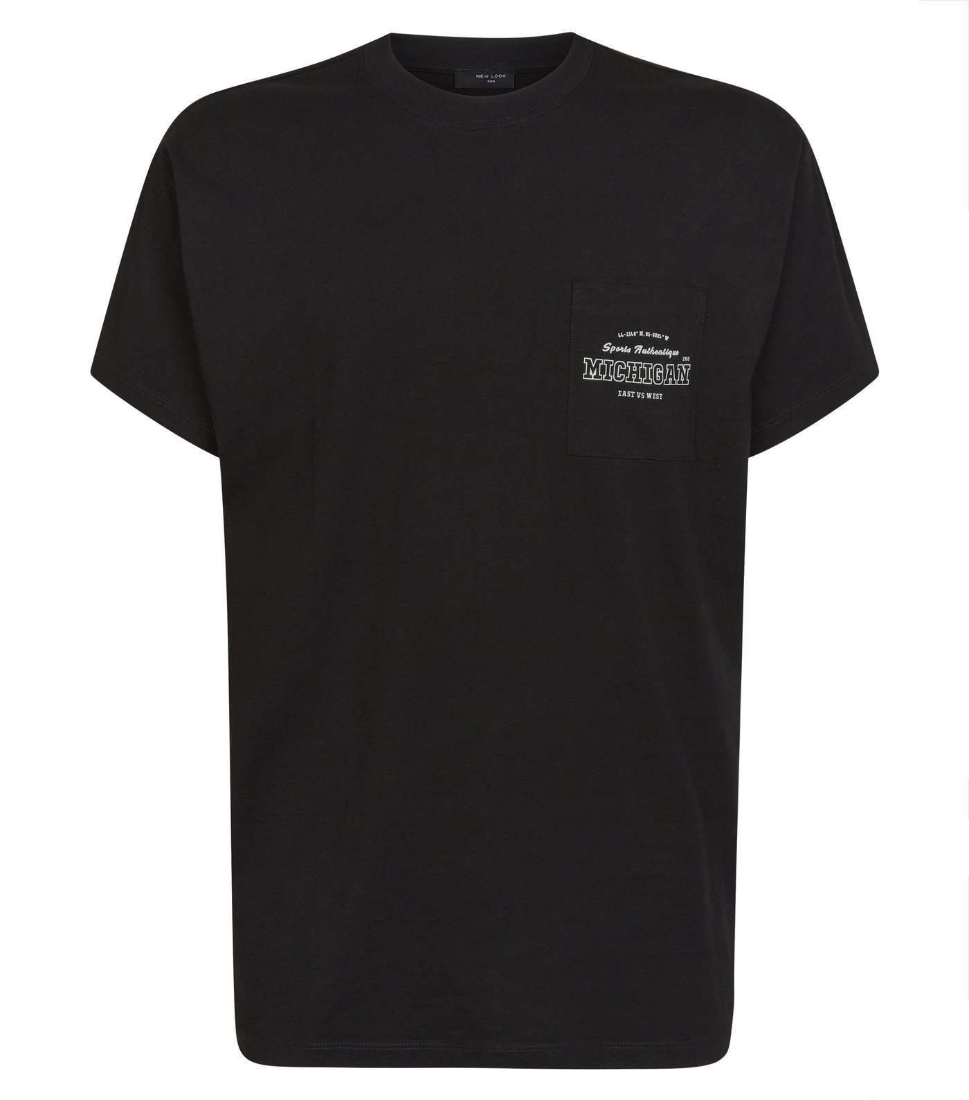 Black Pocket Printed Michigan Logo T-Shirt Image 4