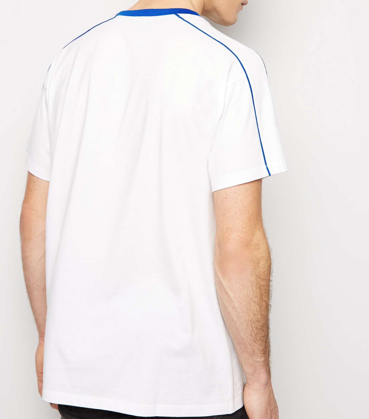 White Piped Panel Oversized T-Shirt  Image 5