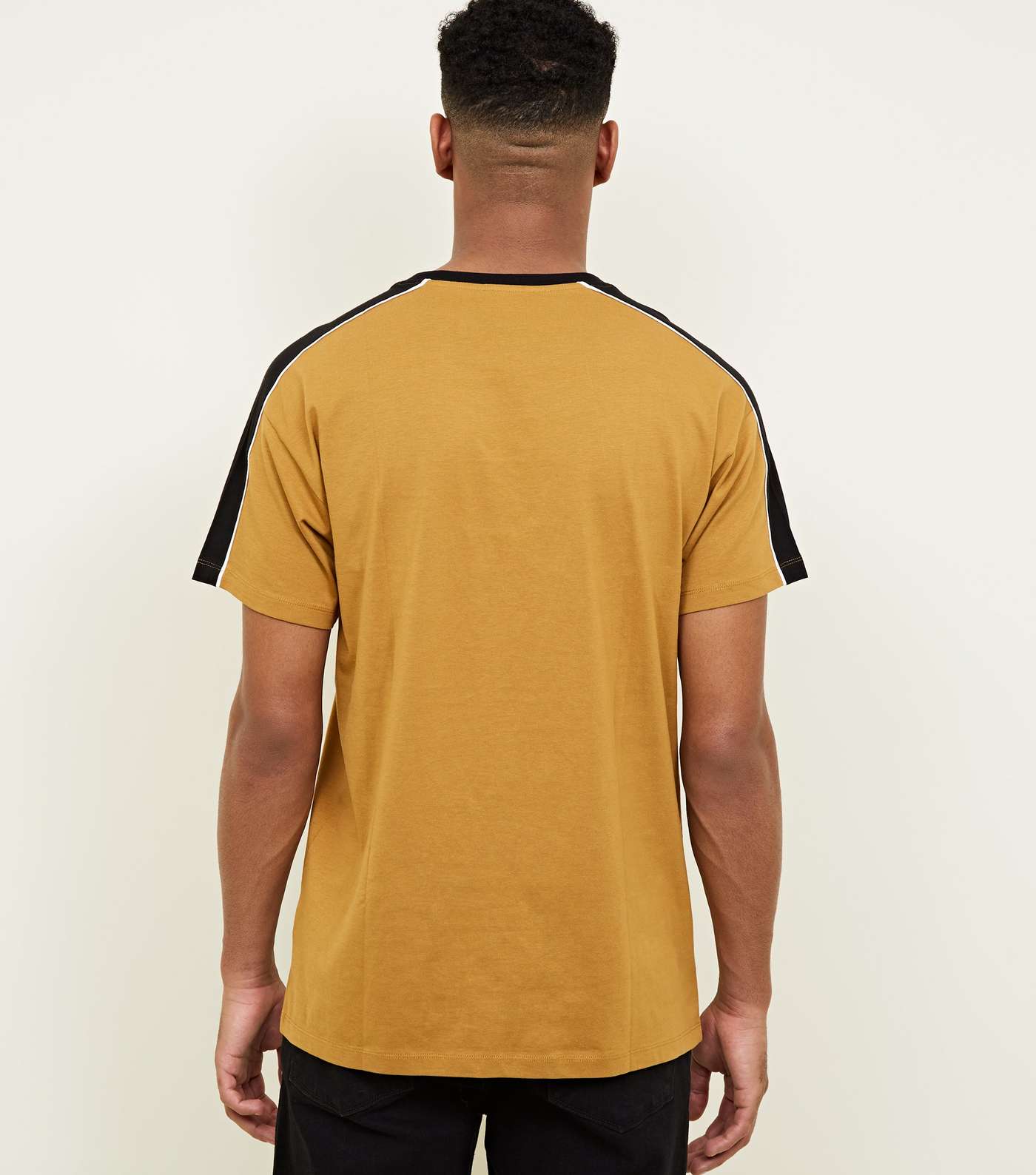 Mustard Piped Panel Oversized T-Shirt  Image 3