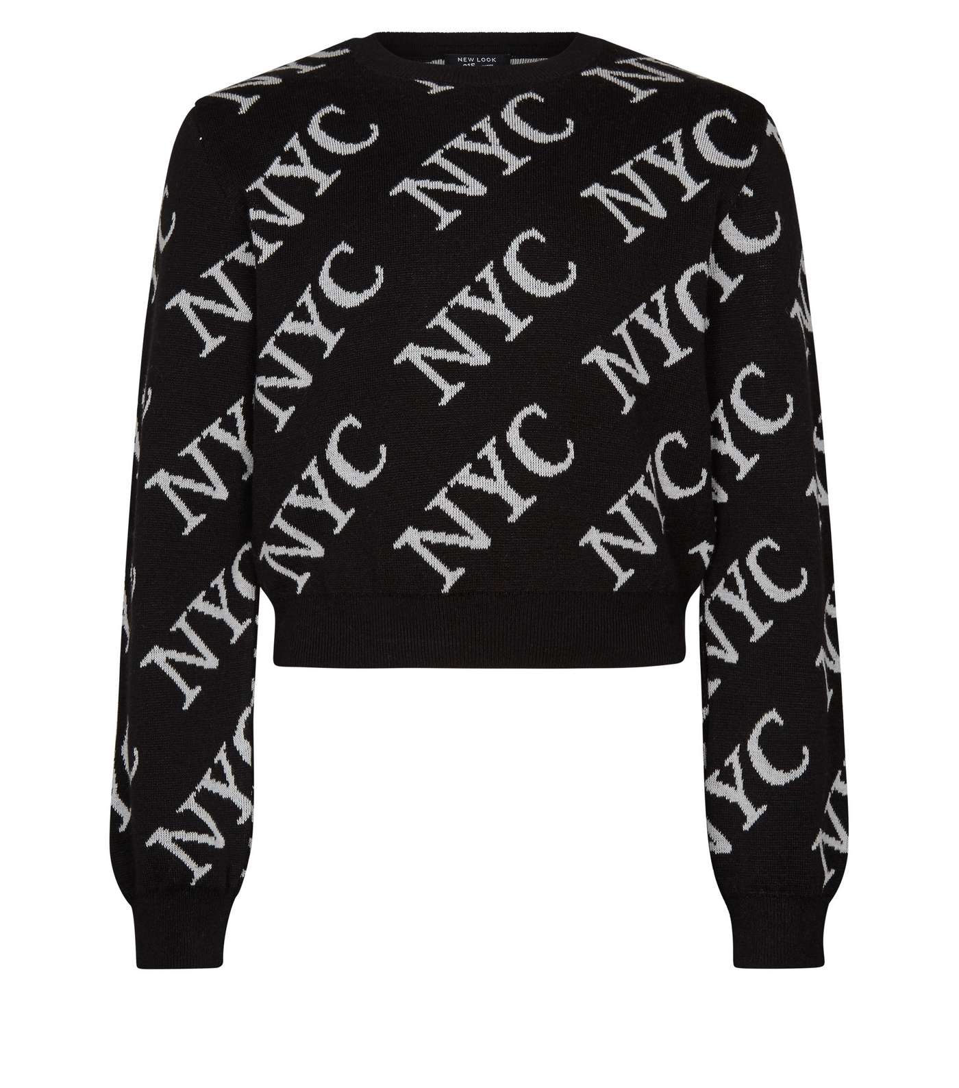 Girls Black NYC Knitted Jumper  Image 4