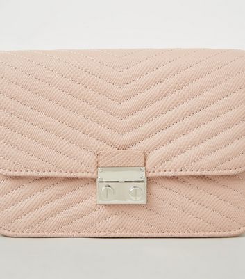 Nude Quilted Chain Strap Shoulder Bag New Look