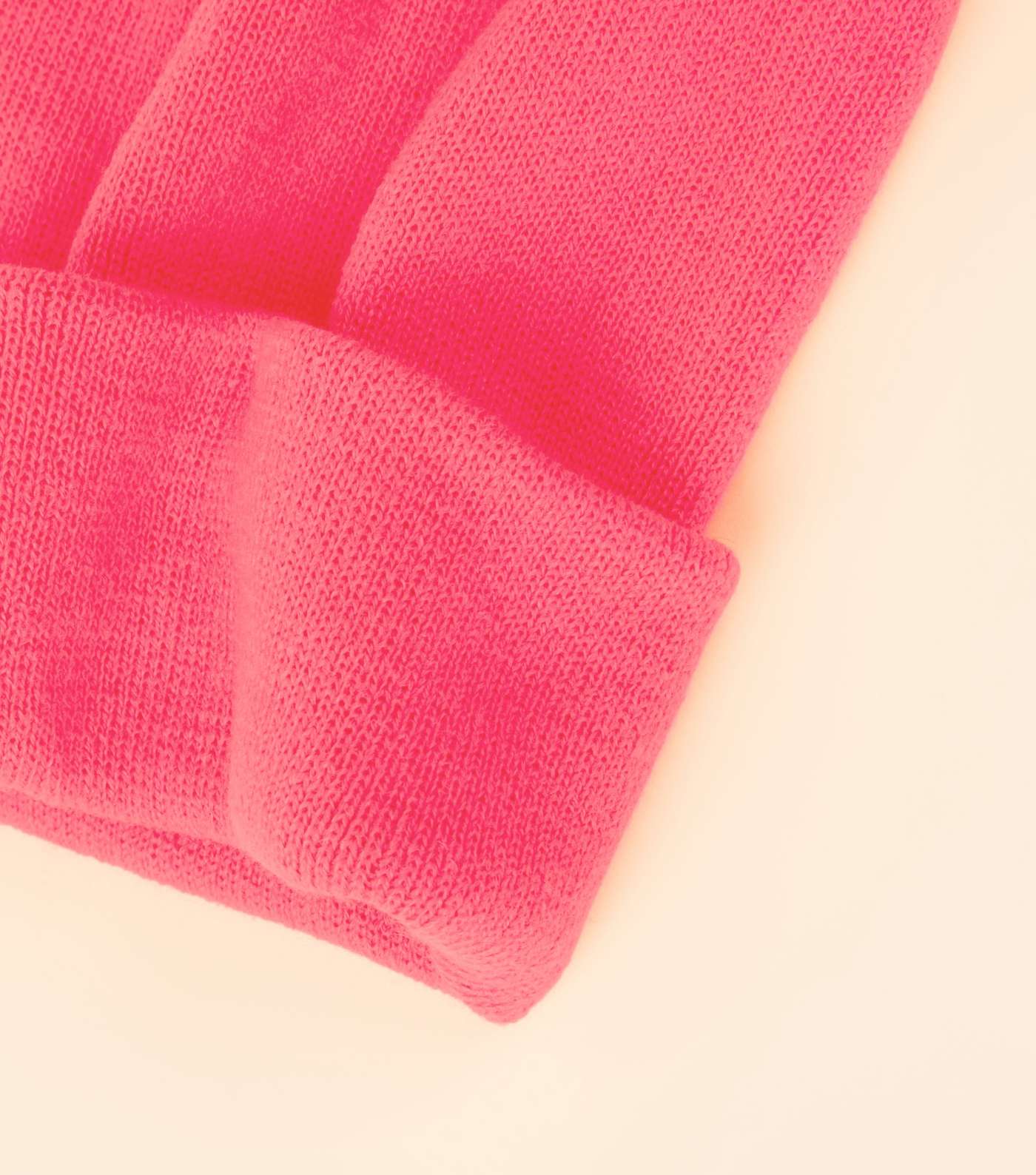 Bright Pink Neon Beanie Hat Image 3
