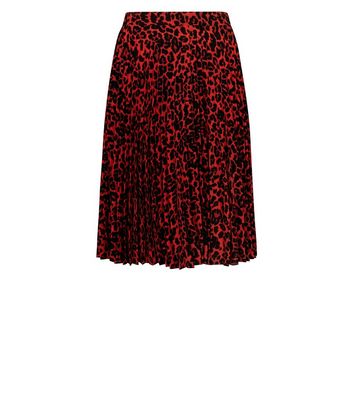 new look red leopard print skirt