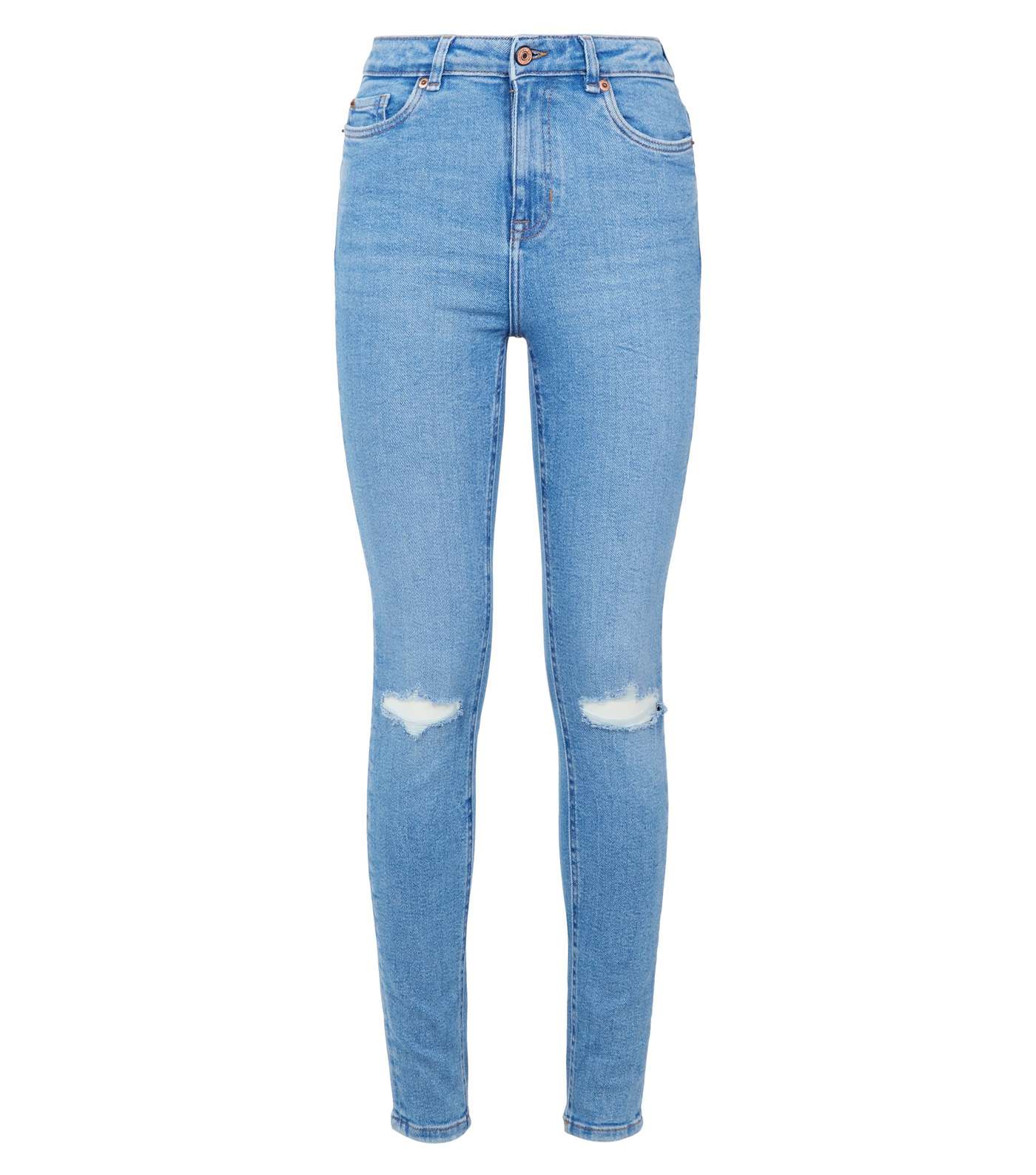 Blue Light Wash High Waist Hallie Super Skinny Jeans Image 4