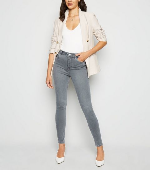 Dark Grey 'Lift & Shape' Skinny Jeans