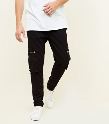 new look cargo trouser in black