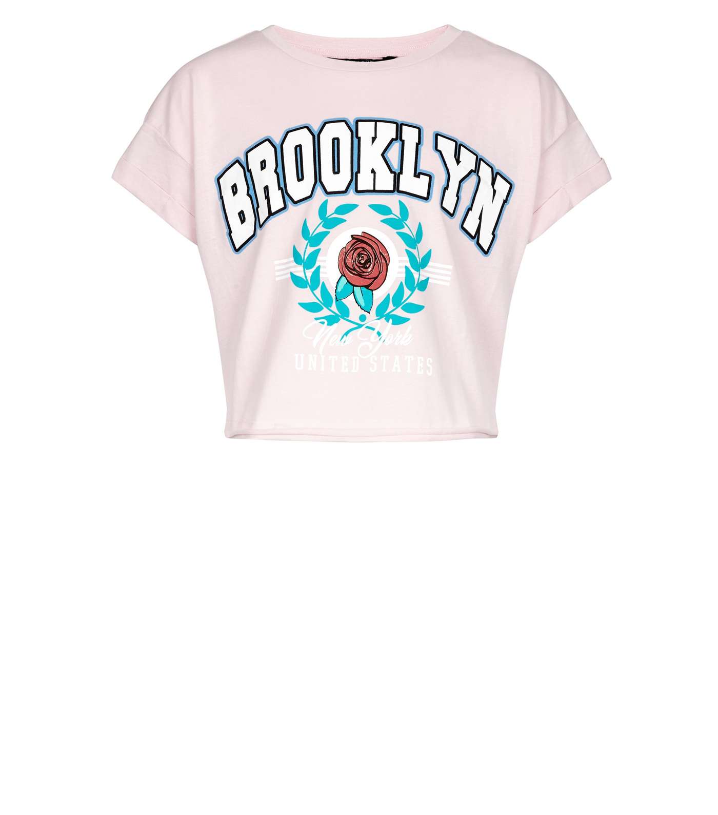 Girls Pink Brooklyn Crest Logo T-Shirt Image 4