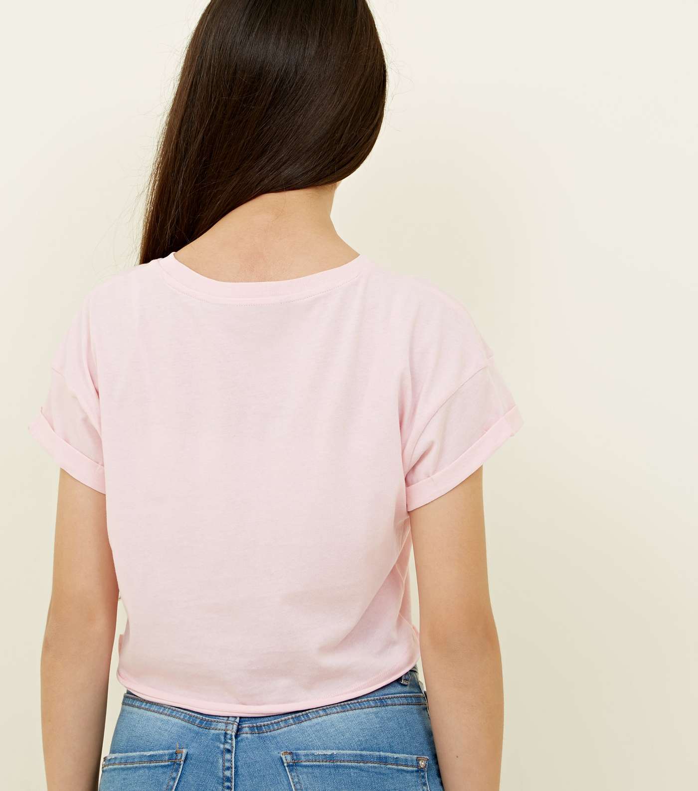 Girls Pink Llama-Nade Logo T-Shirt Image 3