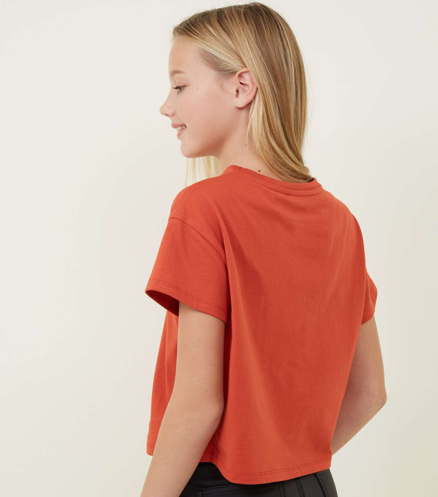Girls Orange Portland Glitter Slogan T-Shirt  Image 3