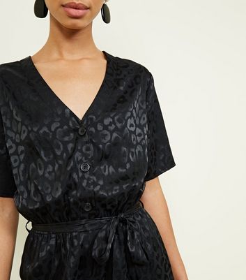 black leopard print jumpsuit