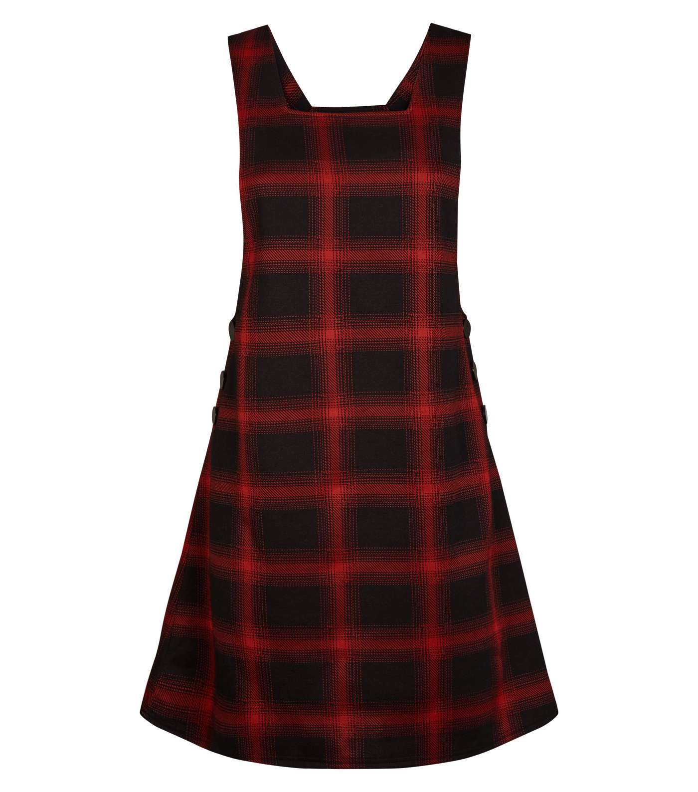 Black Check Button Side Pinafore Dress  Image 4