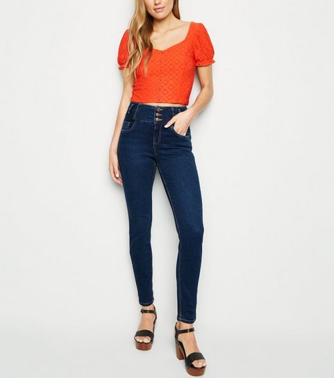 Blue Rinse Wash High Waist Skinny Yazmin Jeans