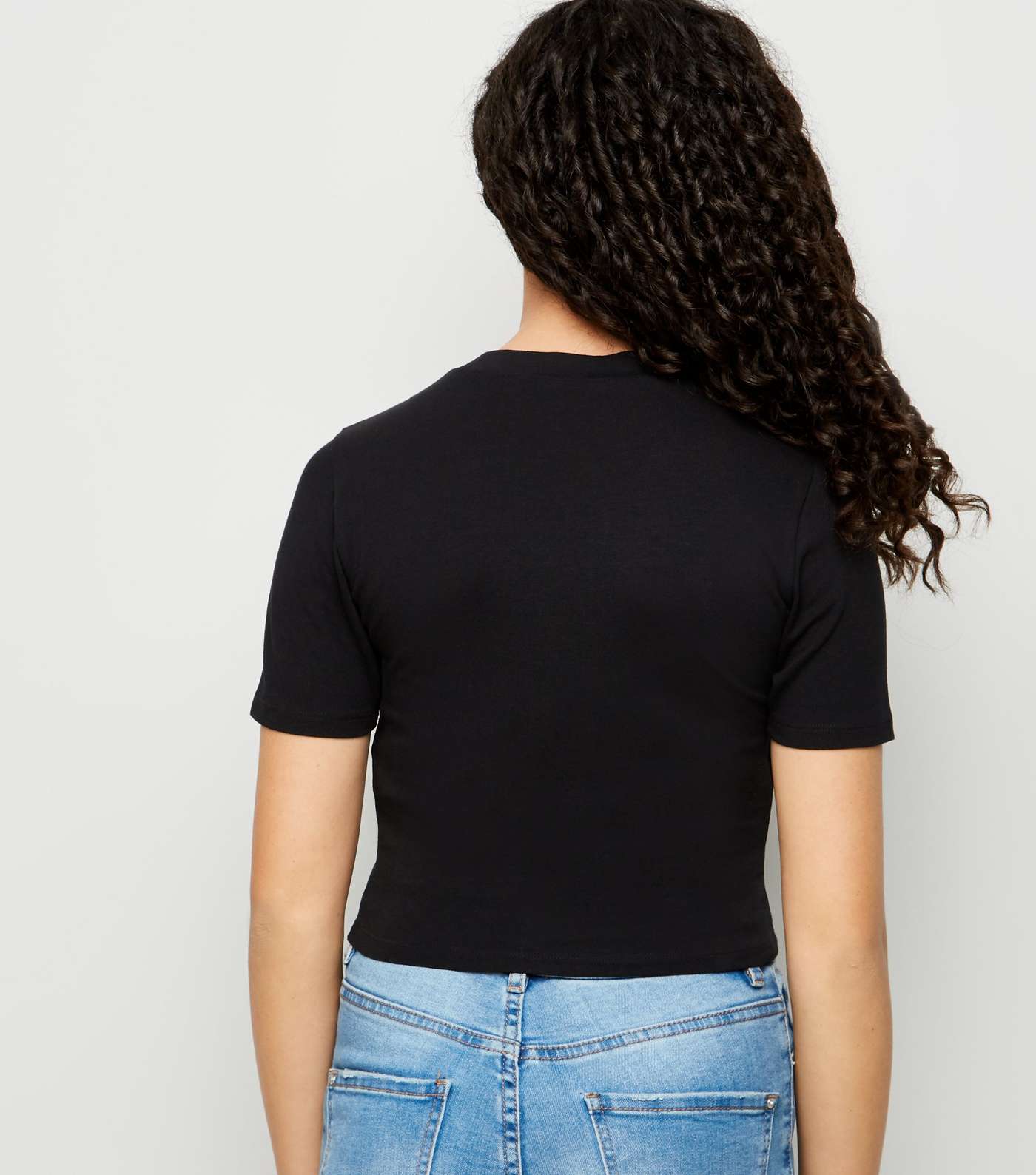 Girls Black Popper Side T-Shirt  Image 5