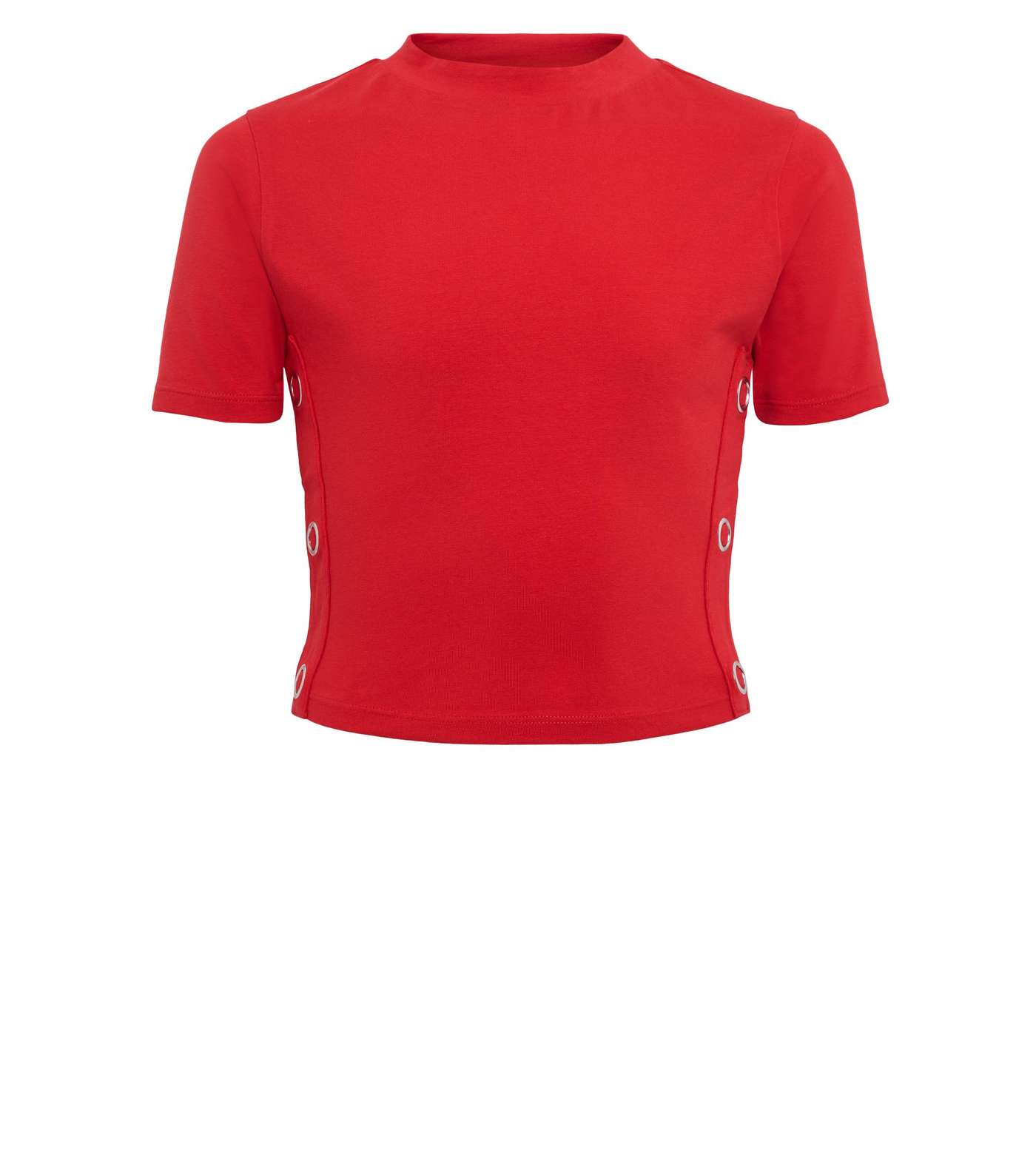 Girls Red Popper Side T-Shirt  Image 4