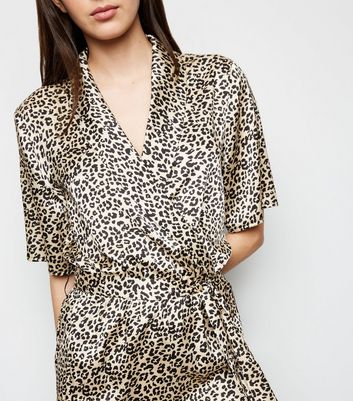 satin leopard jumpsuit