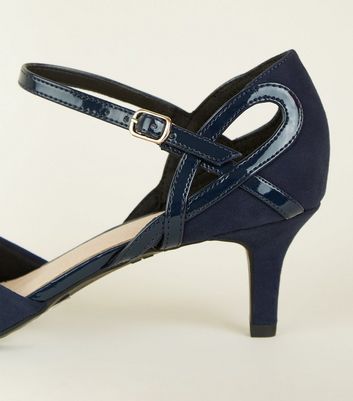 wide fit navy heels