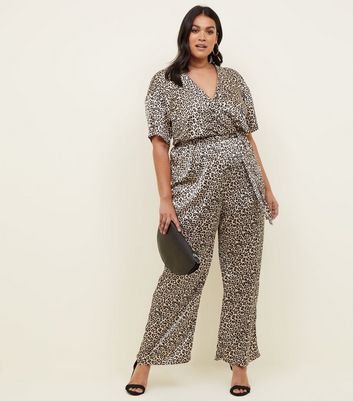 satin leopard jumpsuit