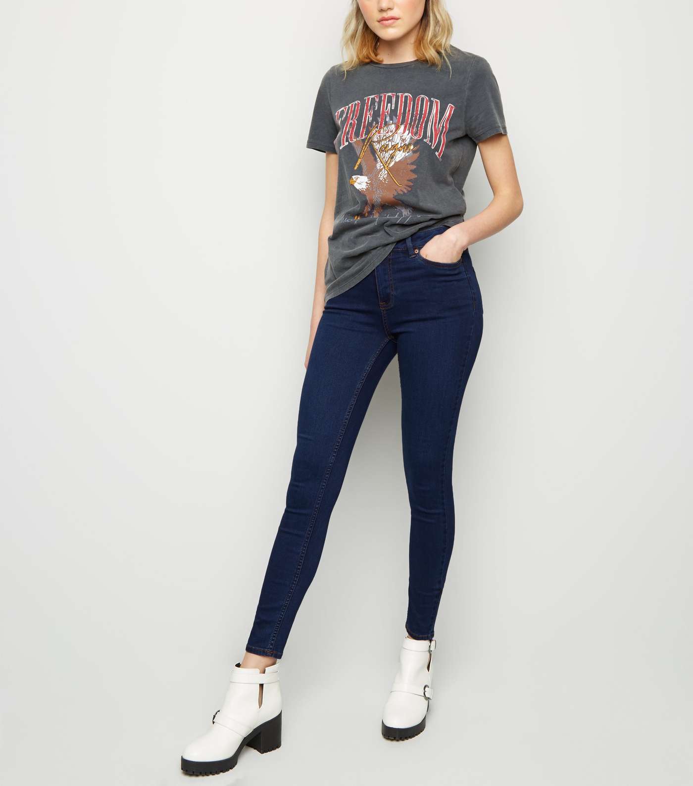 Blue Rinse Wash Mid Rise India Super Skinny Jeans